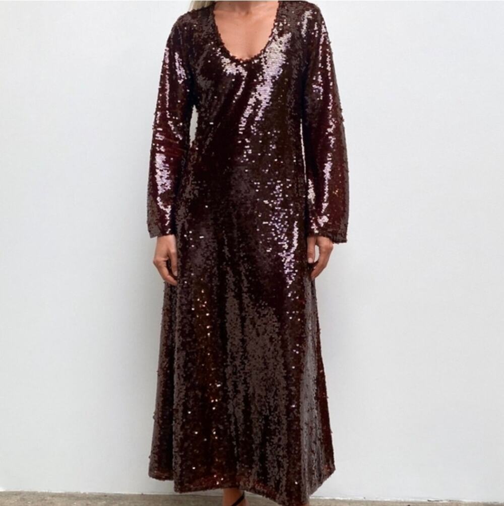NWT Zara Burgundy Sequin Dress